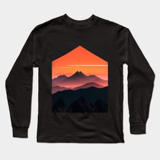 Sunset Mountain Tee - Embracing Nature's Serenity Long Sleeve T-Shirt